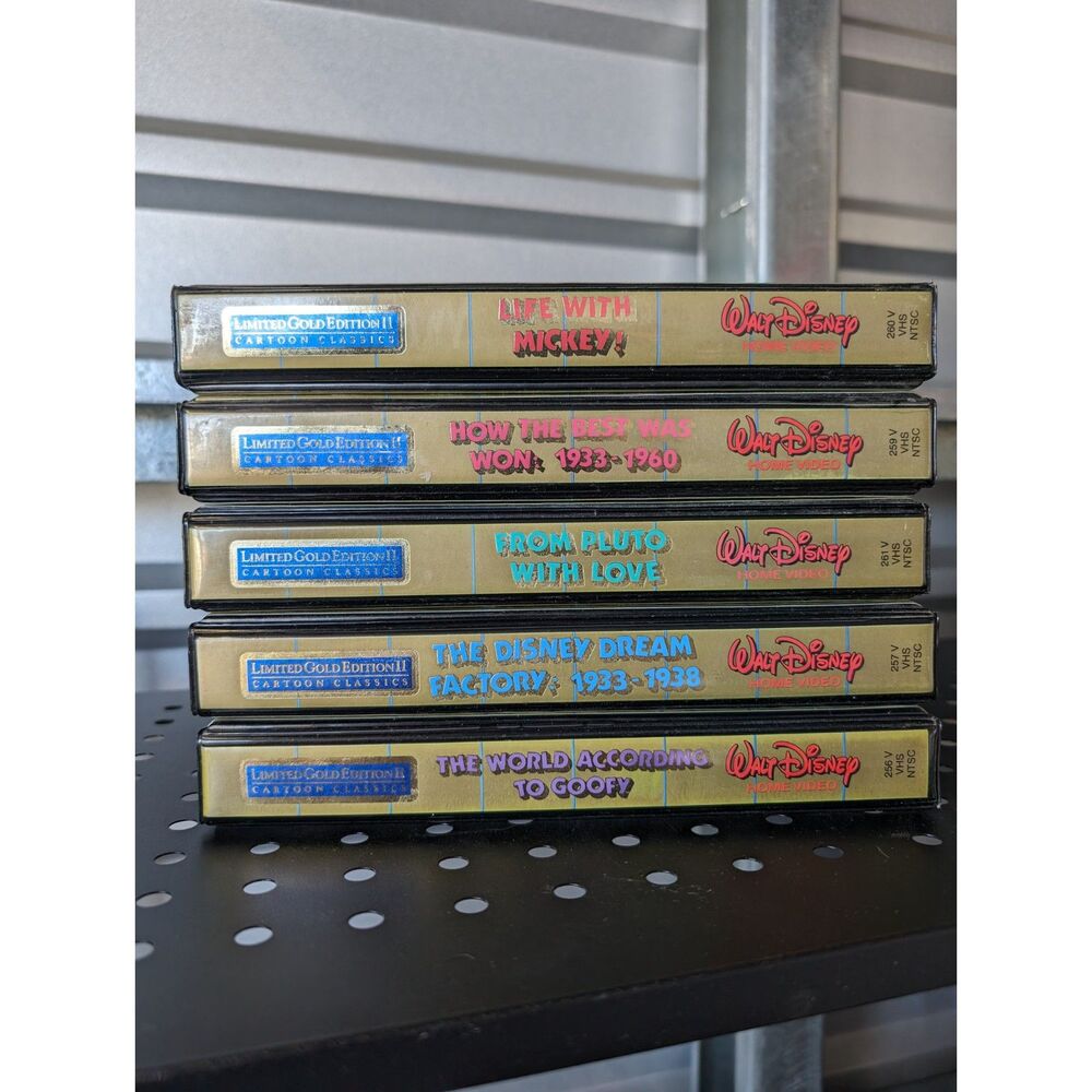 Disney Limited Gold Edition II VHS lot of 5 Mickey Mouse Goofy